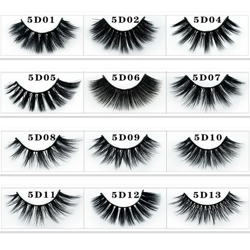 1 Pair 5D Mink Lashes Strips Thick 100% Handmade Wispy Long Eyelash Extension Make Up Tools | Красота и здоровье