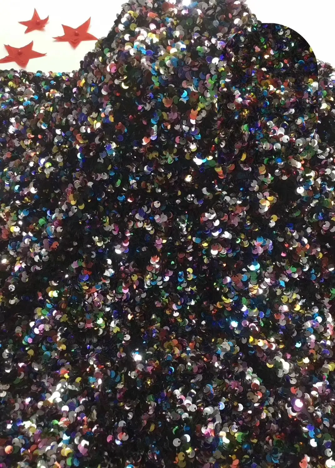 

African French Net Lace Fabric With Sequins foam Embroidered Lace Material Indian Women Designer RFJUN182