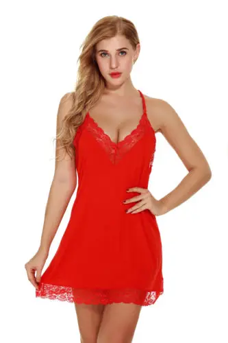 Новинка женская модная кружевная Пижама ночная рубашка свободный Однотонный