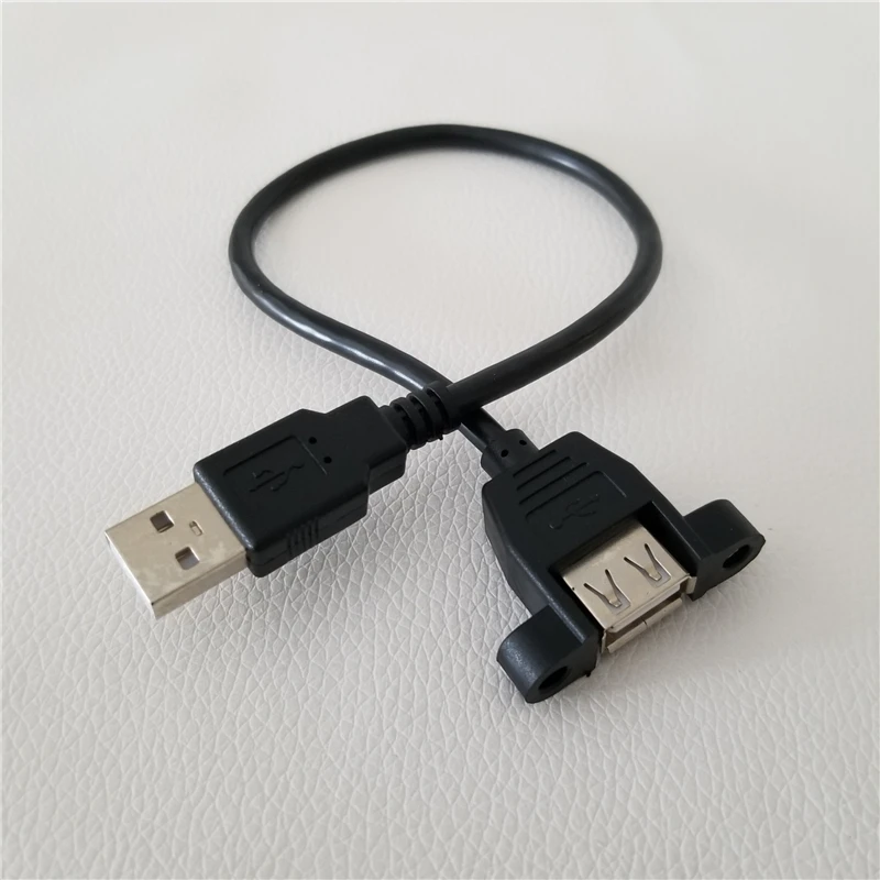 10 шт./лот USB 2 0 Тип A удлинитель данных зарядный кабель с винтовым замком Панель