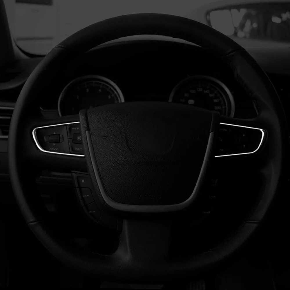 Нержавеющая сталь рулевого колеса автомобиля Декоративная Обшивка отделка наклейки подходят для peugeot 408 508