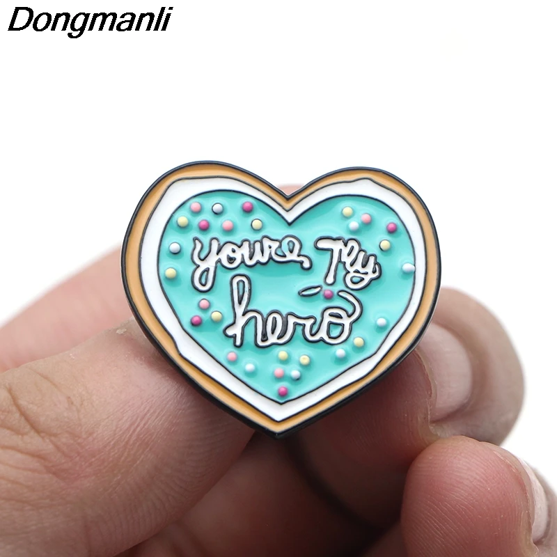 P3636 Dongmanli You Are My Hero печенье металлические эмалированные булавки и броши для женщин