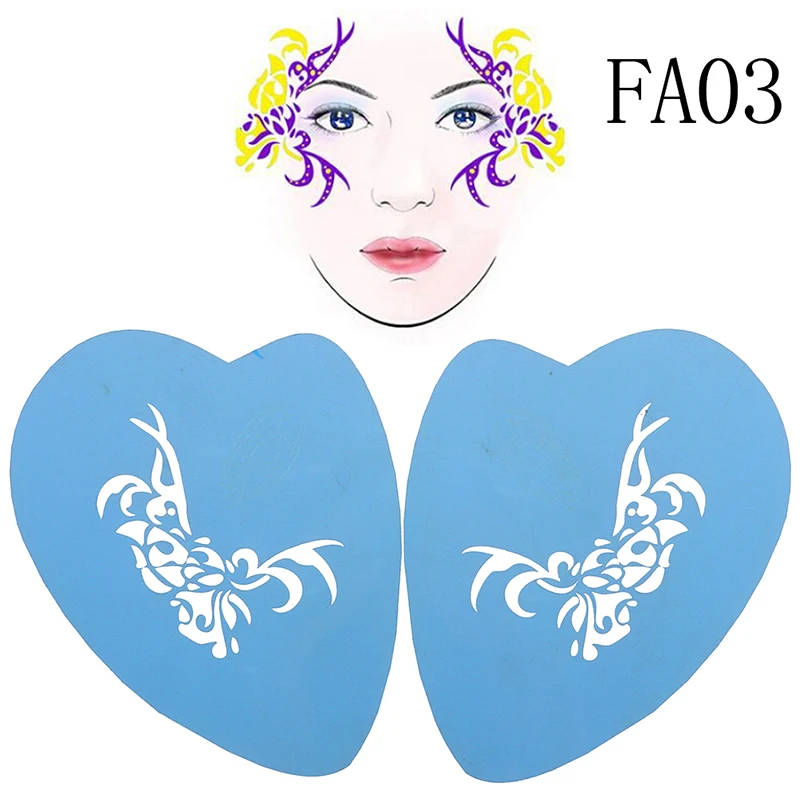 Мягкий трафарет для рисования лица многоразовый шаблон татуировок инструменты