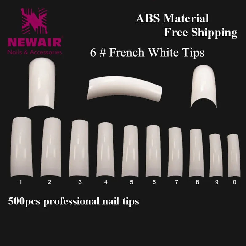 500 шт Длинные накладные ногти с дизайном искусство ABS Искусственные белые