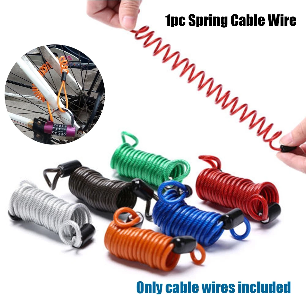 1 шт. м/1 5 м/2 м велосипедный пружинный кабель замок Противоугонный шнур