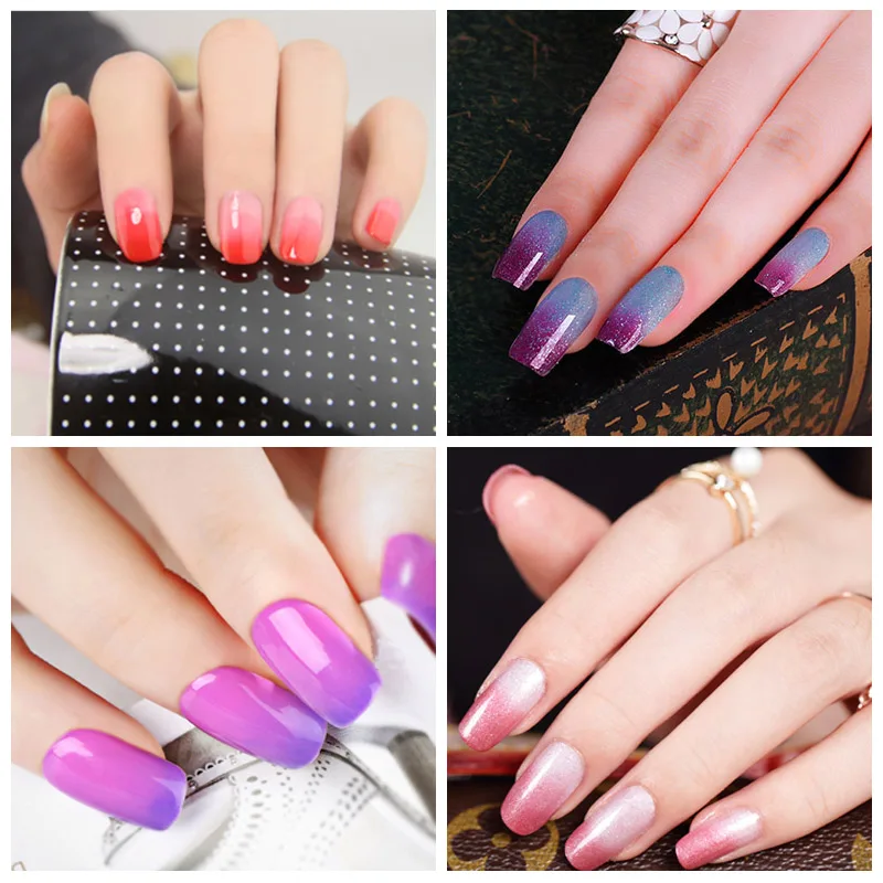 Ellwings конфеты Цвета Температура сменить гель лак для ногтей Nail Art Замочить UV