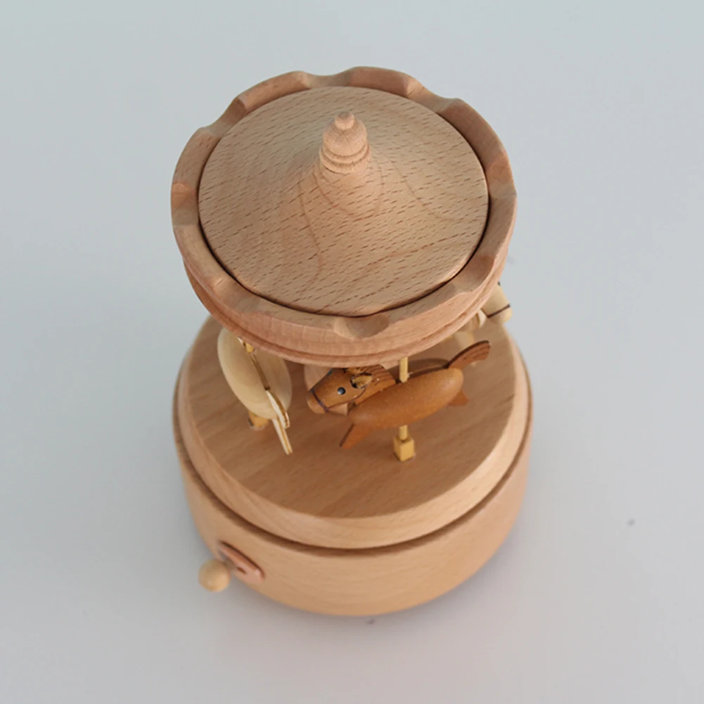 Каваи Zakka карусель музыкальные коробки деревянная музыкальная шкатулка деревянные поделки Ретро подарок на день рождения X-mas винтажные аксессуары для украшения дома