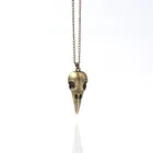 Бронзовое серебряное металлическое ожерелье с головой ворона и черепом, модное ожерелье в стиле панк с подвеской, скандинавские ювелирные изделия с черепом викинга Ворон