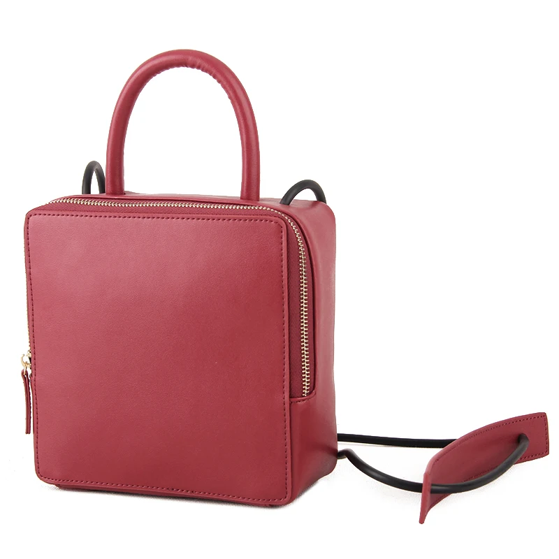 Lady High Quality Square-Shape Women Split Leather Flap Bag Vintage Box Cube Block Retro Mini Design Concise Crossbody | Багаж и сумки