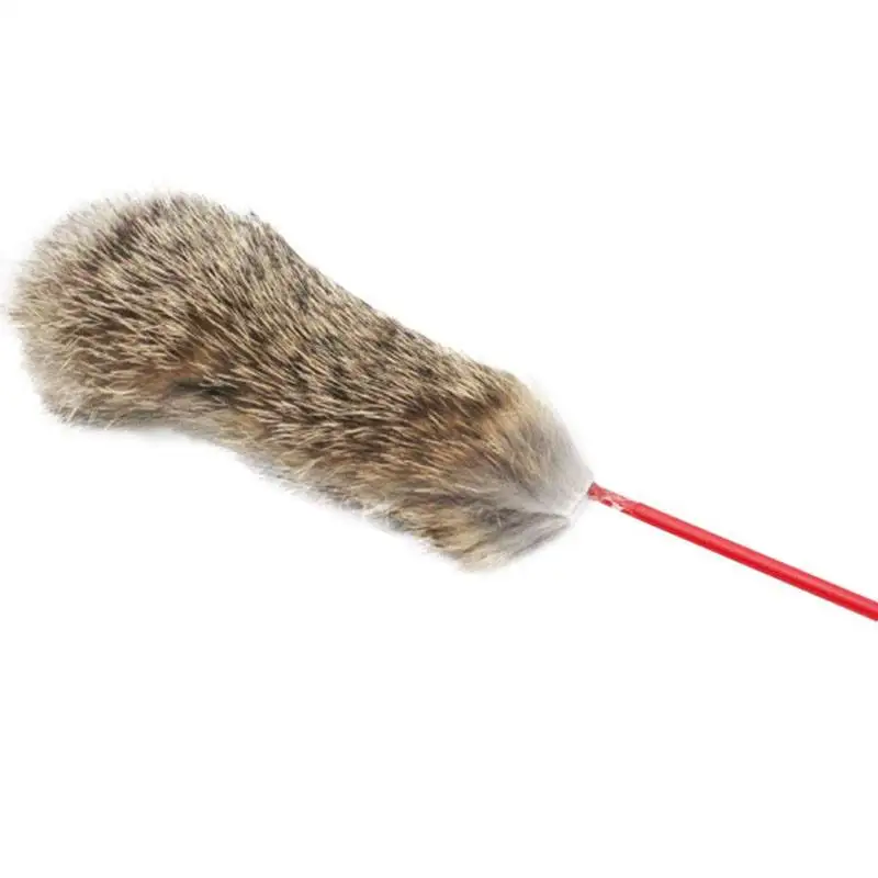 

New Pet Catrailer Imitation Rabbit Fur Cat Jumping Wand Catcher Notice Stick Cat Interactive Dogoy Plush Soft Funny Cat