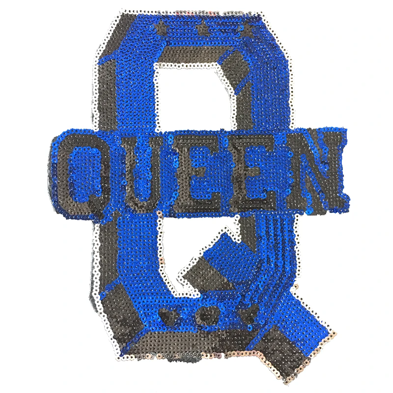 Синий Новые синие Пришивные наклейки с блестками для одежды Q queen расшитая блестками аппликация заплатка для одежды - Цвет: Синий
