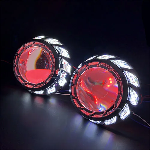 RONAN 3,0 полностью металлический супер биксеноновый HID проектор объектив H1 H4 H7 RGB 360 demon eyes автомобильный Стайлинг Модифицированная Автомобильная фара - Цвет: White-Red