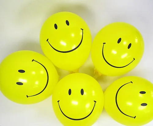 30 шт. латексные смайлики праздничные воздушные шары вечерние украшения желтые