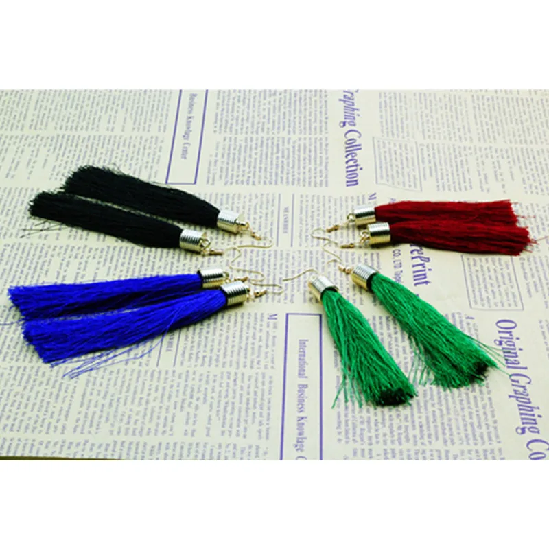 Золотой цвет Новый длинные сережки с кисточками для женщин ювелирное изделие