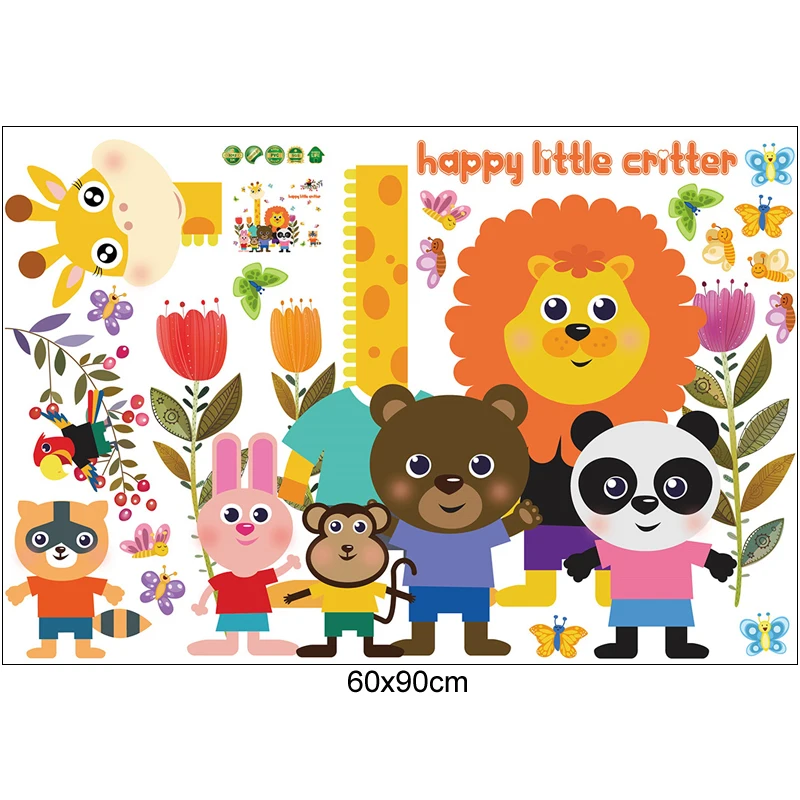 [Fundecoration] детские настенные наклейки Happy Little Critter для детской комнаты спальни