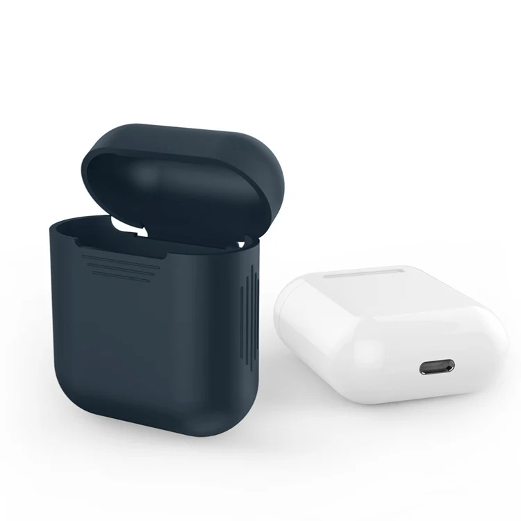 Navy Blue 50 шт. Чехлы для Apple Airpods Air стручки силиконовый чехол Защитная крышка протектор элегантный рукав Fundas аксессуары - Цвет: Navy Blue