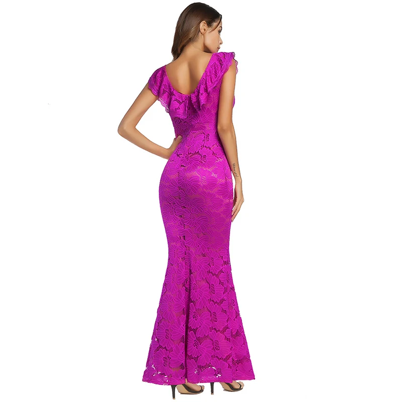 Ruiyige 2018 Для женщин Кружева Sexy Bodycon Клубные вечерние глубокий v-образный вырез