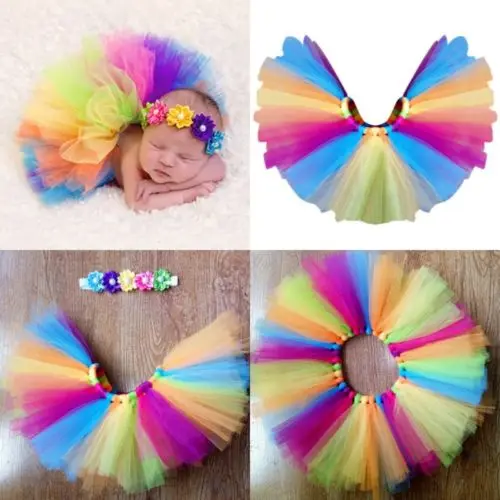 Новинка 2019 головной убор Emmababy для новорожденных цветок радуга юбка-пачка