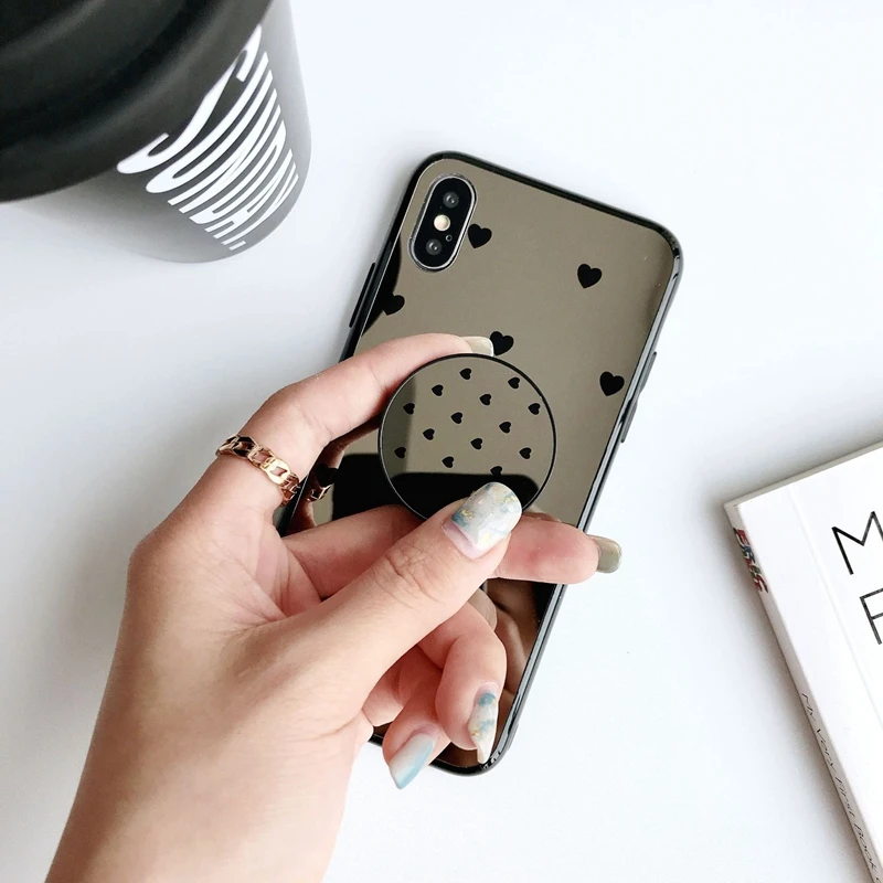 Ins mobile phone case with stand for iPhonexs max mirror 8/7plus anti-fall |