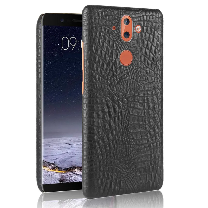 Для Nokia 9 Nokia9 2017 Чехол под крокодиловую кожу твердый ПК с Обложка на заднюю панель из искусственной кожи чехол для Nokia 9 Nokia9 2017 телефон Жесткий Чехол