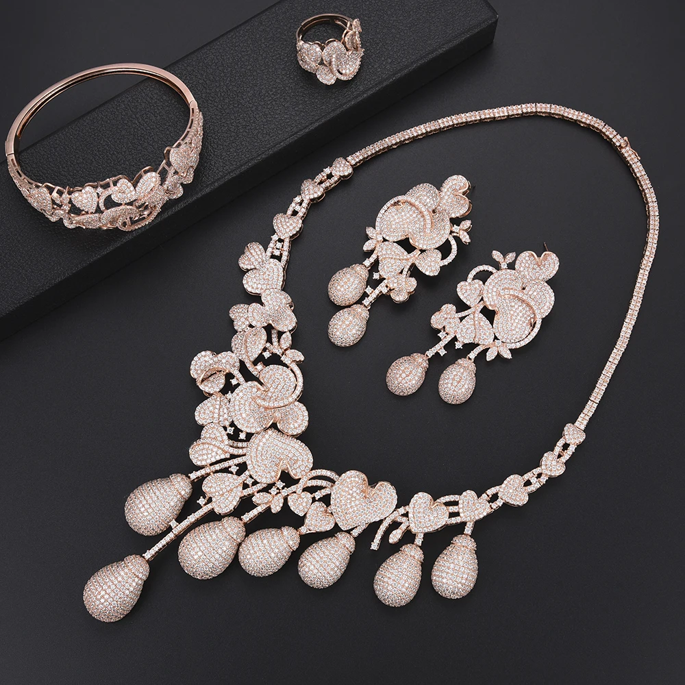 Роскошный цветок Sprou африканские Дубай Свадебные ювелирные изделия ожерелье