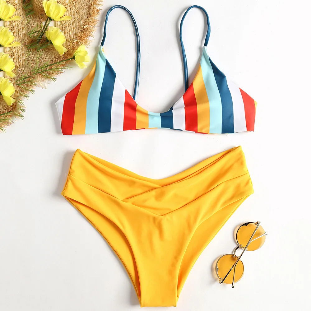 ZAFUL 2019 Сексуальные бикини женские купальники высокие ноги лето для пляжа купания
