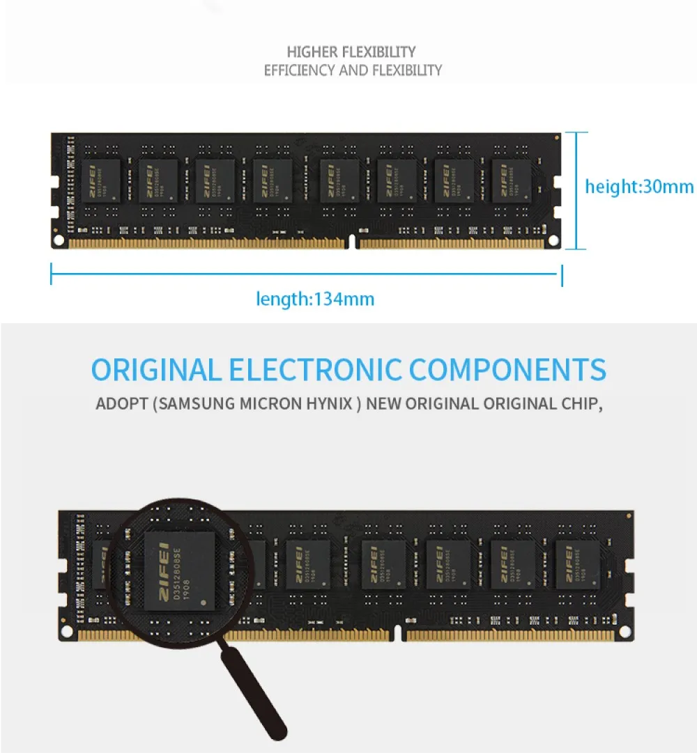 ZIFEI DDR3 2 ГБ/4 ГБ/8 ГБ 1600 1333 1066 МГц 1,5 V модуль памяти DIMM для компьютера Оперативная память полностью совместима с процессором Intel и AMD