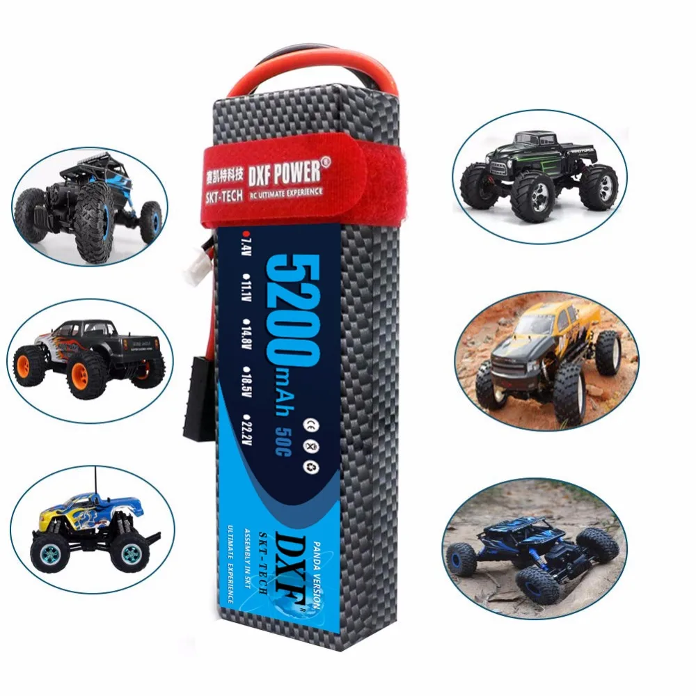 2 шт. DXF 2S 7 4 V 5200mAh 50C LiPo батарейный блок for1: 10 RC Evader BX Car Truck радиоуправляемая