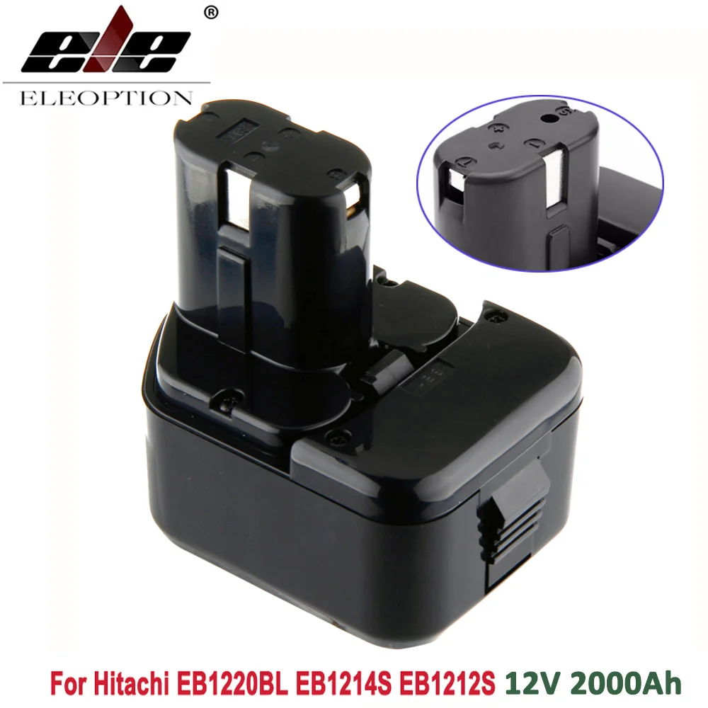 

ELEOPTION High Quality 2000mAh 12V 2.0Ah Battery for Hitachi EB1214S 12V EB1220BL EB1212S WR12DMR CD4D DH15DV C5D , DS 12DVF3