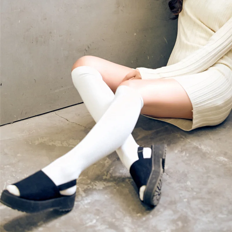 Хлопковые вязаные женские теплые высокие чулки плюс Размеры 2018 зима оставаться