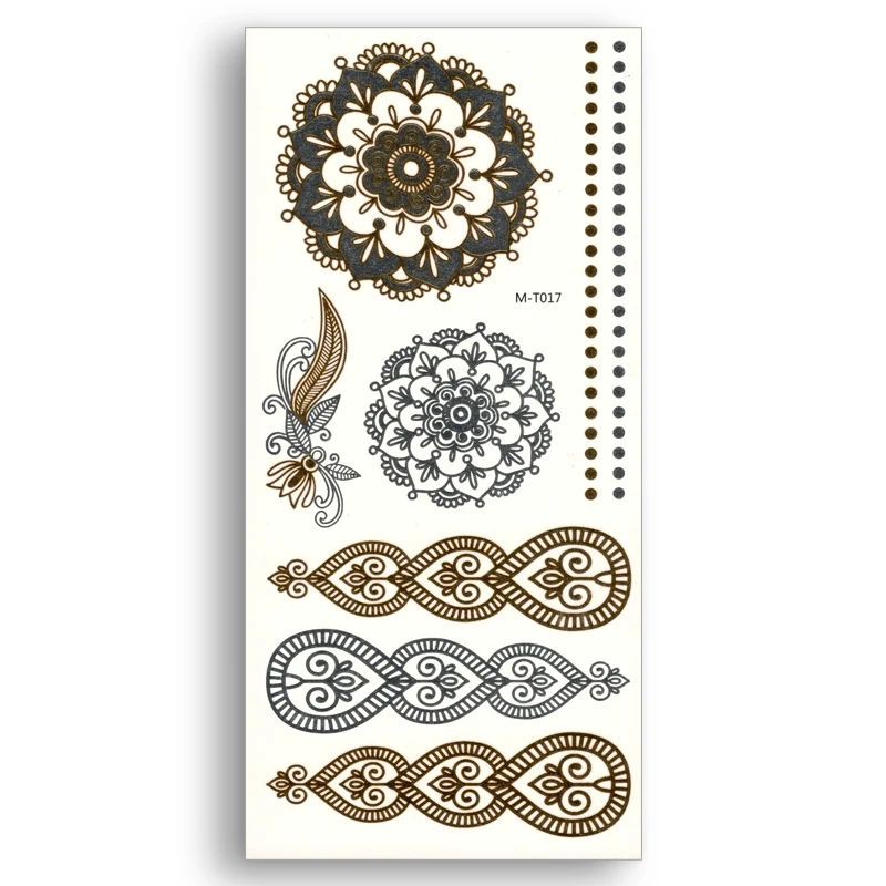 Временные поддельные золотые татуировки Водонепроницаемый переводятся с