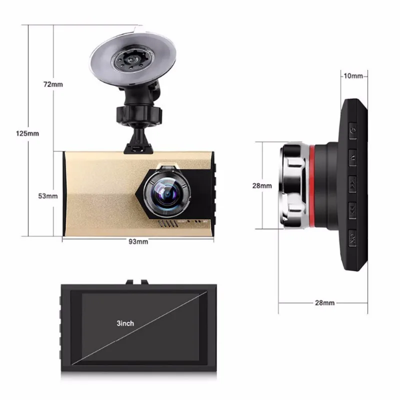 Full HD 1080P DVR Автомобильный видеорегистратор с ночным видением ультратонкий одним