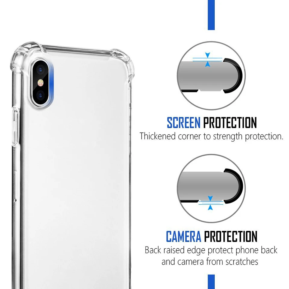 INESKY подушка безопасности противоударный чехол для телефона iphone XS Max XR XS/X/10 5S SE 6 6S 7