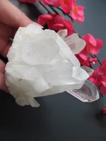 c19 natural white quartz flowers crystal clusters decoration resistant healing stone feng shui decoration 338g