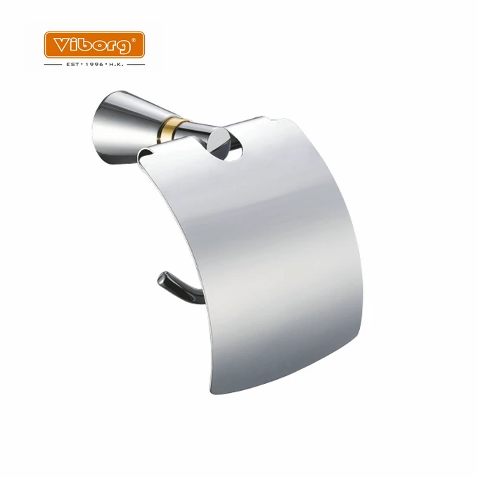 

VIBORG Luxury Brass Tissue Paper Holder Toilet Paper Roll Holder, CHROME+24K Gold BA-NN70