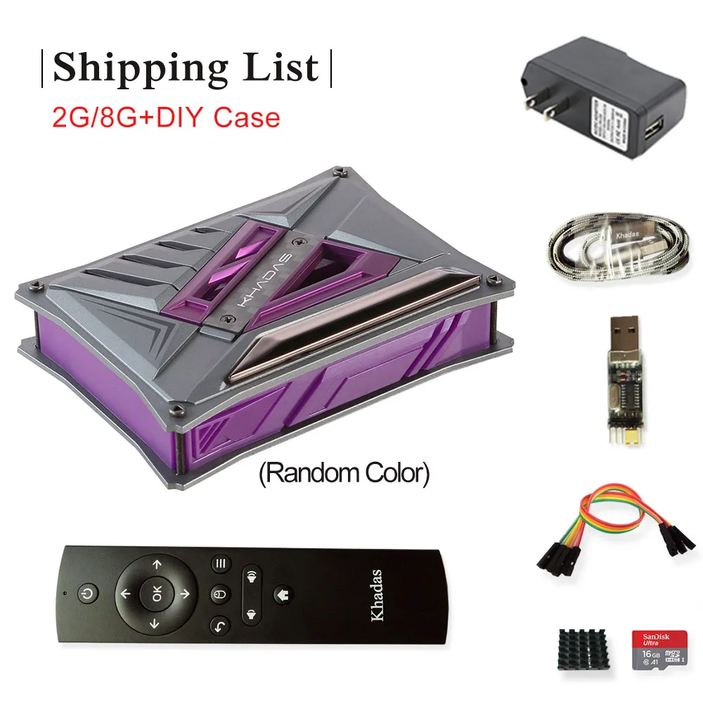 Khadas Vim1 открытый источник ТВ коробка Amlogic S905X четырехъядерный Amlogic S905X DIY телеприставка, поддержка обильной встроенной системы - Комплект: Комплект 3