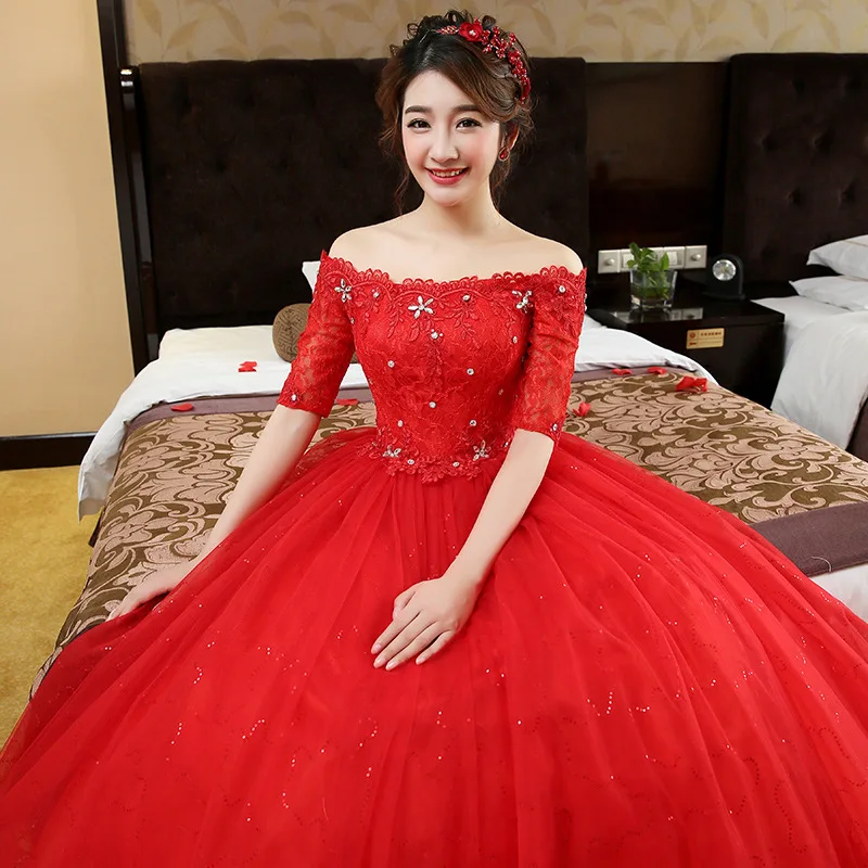 Роскошное бальное платье inofinn свадебное с кружевом винтажное Vestido De Novia Princesa