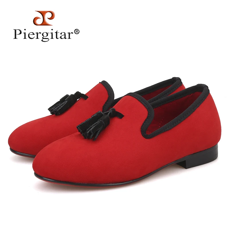 

Piergitar new Parental Shoe same men loafers design child velvet tassel shoes cotton comfortably insole child party loafers