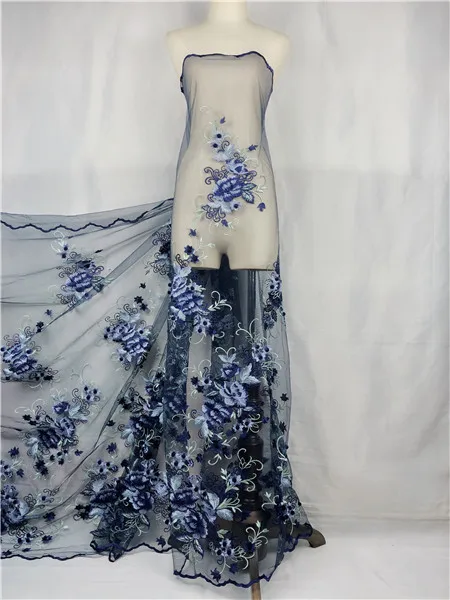 

3d flowers african net lace fabric with beads nigerian lace fabric high quality french lace for wedding dress