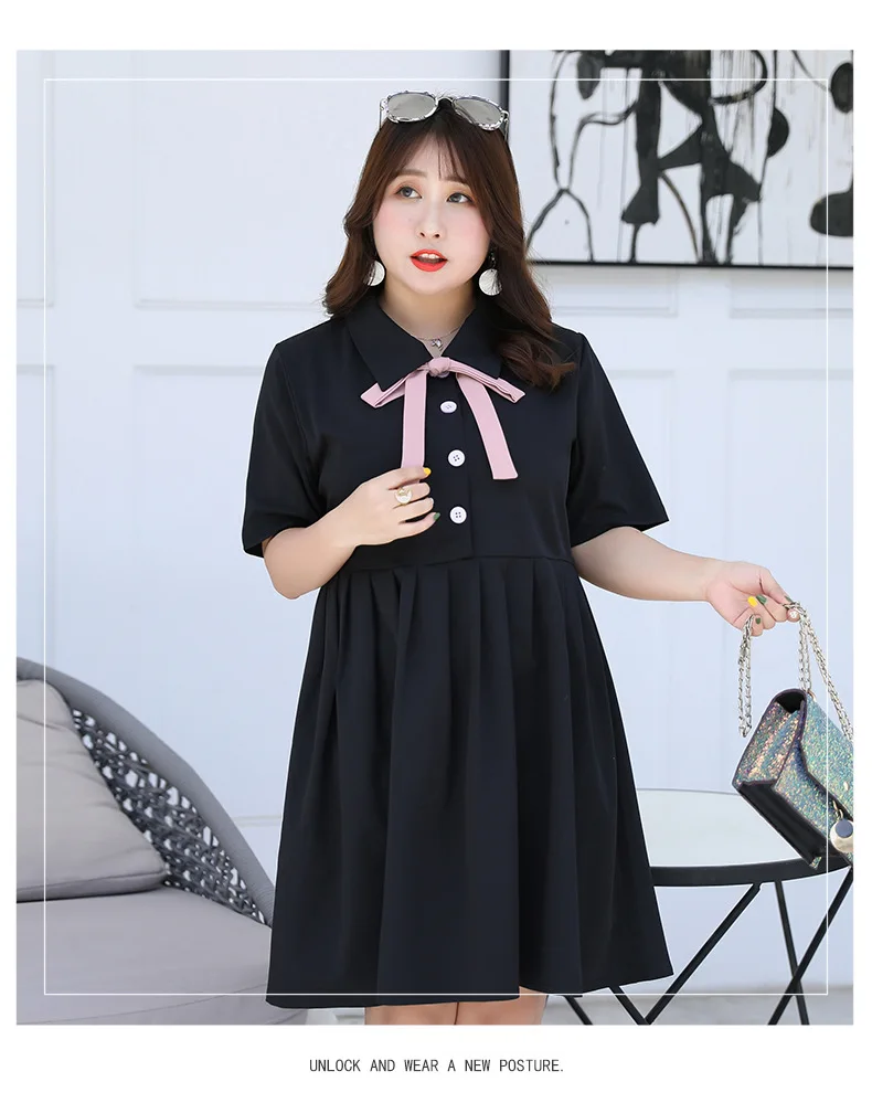 Женское летнее шифоновое платье с отложным воротником размеры до 4XL | Женская