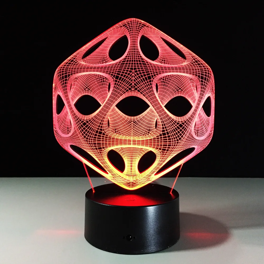Creative 3D illusion Lamp LED Night Light Abstract Graphics Acrylic lamparas Colorful lava lamp USB for Wedding | Освещение