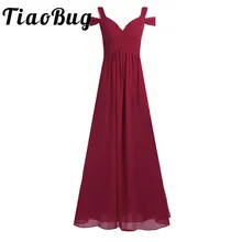 Tiaobug/женские шифоновые платья подружки невесты с открытыми плечами длиной до пола, вечерние платья для выпускного вечера, платья подружки невесты Tiaobug/женские шифоновые платья подружки невесты с открытыми плечами длиной до пола, вечерние платья для выпускного вечера, платья подружки невесты
