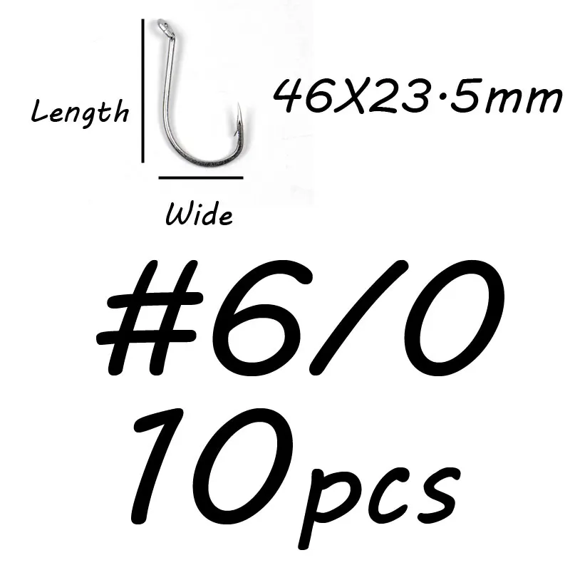 Size 6l0 10pcs Острая Нержавеющая Сталь Осьминог крючок морской рыбы Крючки морской рыбалки терминал снасти 1/0 2/0 4/0 6/0 8/0 10/0 - Цвет: Size 6l0 10pcs