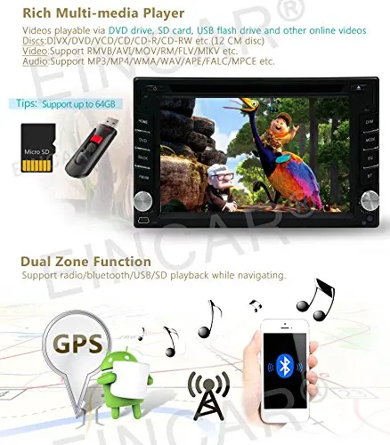 Android 6 0 Автомобильный магнитофон gps стерео двойной 2 Din ''автомобильный dvd плеер