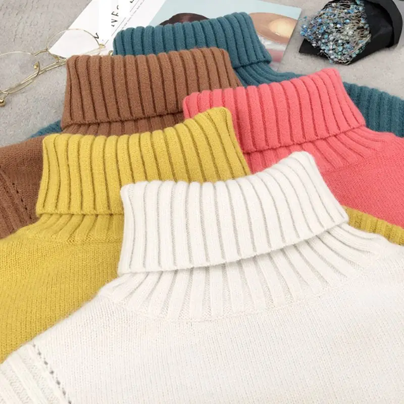 Spring Autumn Women Sweater 2018 New Fashion Turtleneck Pullover Solid color Winter Basic Tops Long sleeve Loose NZYD230 | Женская