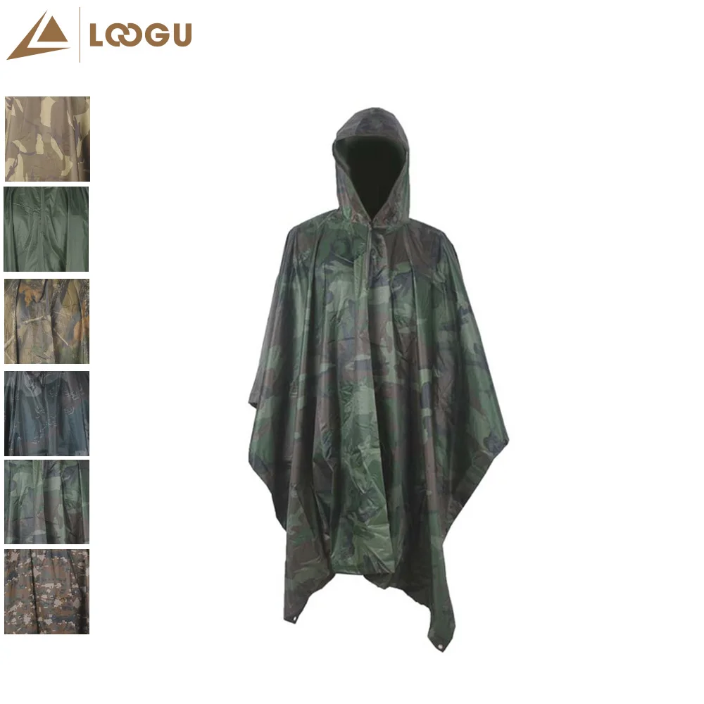 

LOOGU Multifunction Raincoat Military Camo Poncho Bionic Invisible Cloak Lightweight Rain Cover Outdoor Camping Hunting shelters