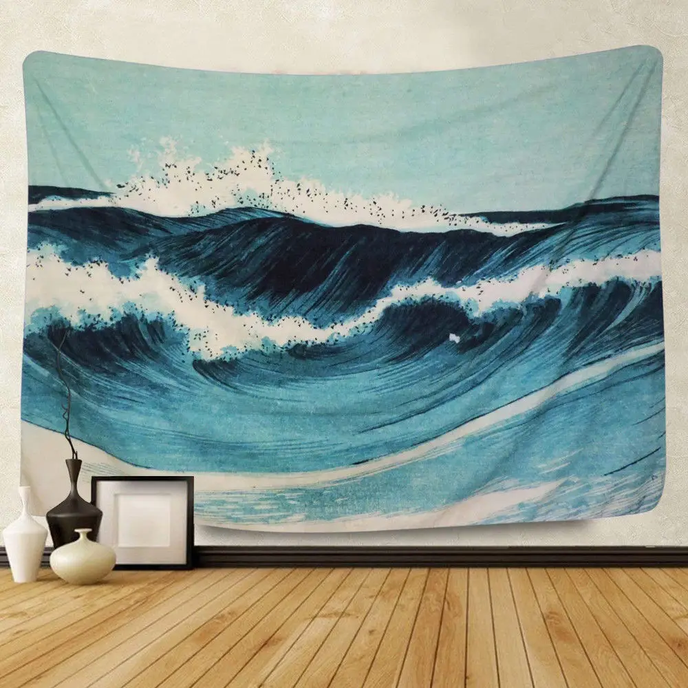 New Sea Wave Hanging Wall Tapestry Hippie Throw Bedspread Home Decor Art |