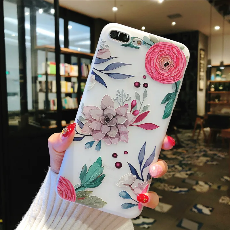 Милые модные цветы и фламинго чехол с рамкой из термополиуретана для iphone8 7 6 S PLUS X