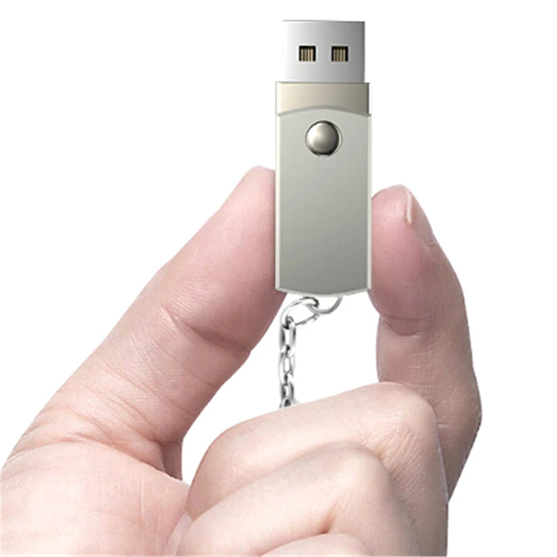 1 шт. USB 2,0 из нержавеющей стали 1 Гб 2 Гб Usb флеш-накопитель Флешка Usb флешка флеш-накопитель с брелком
