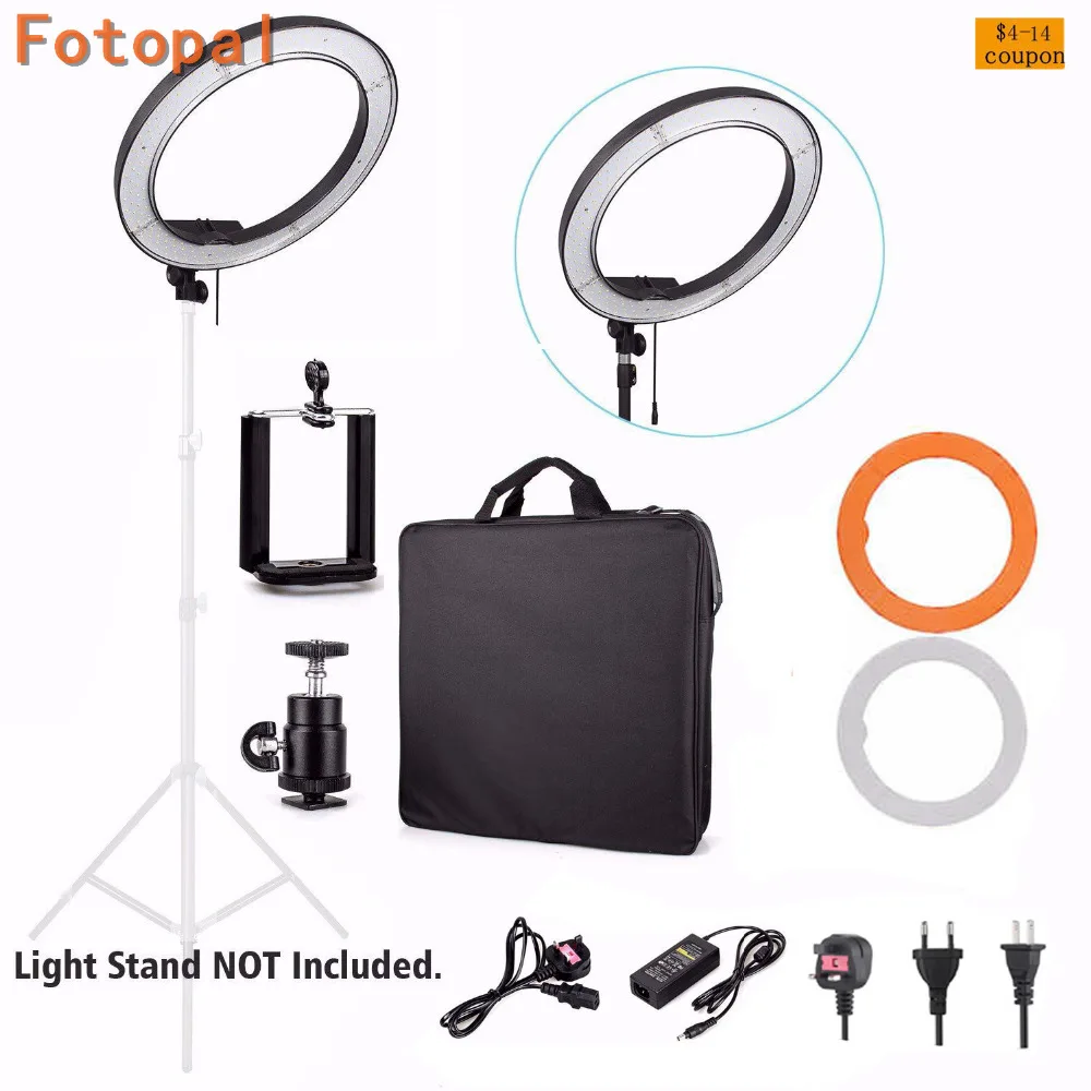 Fotopal 1" светодиодный студийный кольцевой светильник для фотосъемки, круглая лампа 5500 K с регулируемой яркостью, светодиодный фонарь для фото телефона, камеры для Youtube